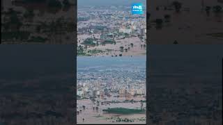 Vijayawada Floods Drone Visulas  AP Rains Budameru Vagu Floods  SakshiTV [upl. by Haliek]