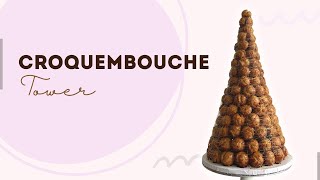 How to Make a Profiterole Tower  Croquembouche  French Wedding Cake [upl. by Fritze]