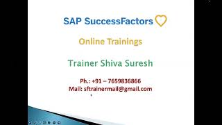 SuccessFactors Training Demo  917659836866  Shiva  SF Trainer [upl. by Gnoud]