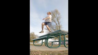 Extreme Footbag Athlete does Stunt Over Table [upl. by Notle]