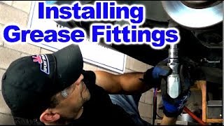 How to install Grease Fittings and New Dust Boots on Outer Tie Rod Ends by Howstuffinmycarworks [upl. by Ttenna]