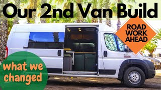 DIY Van Build  Our 2nd Van and What we Changed in our Ram Promaster Van Conversion [upl. by Enirhtak]