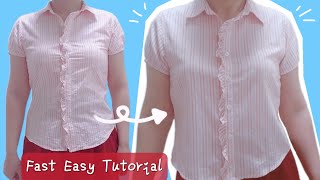 How to upsize a small shirt DIY widen buttonup shirts with a triangle gusset alter to fit [upl. by Nylanna112]