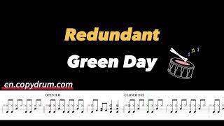 Green Day  Redundant  Drum Sheet Music [upl. by Anuqahs]