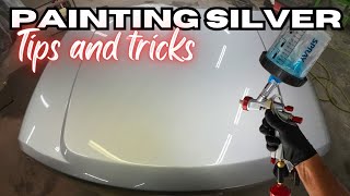 Auto painting Simple tips and tricks to help you paint perfect SILVER [upl. by Atinnek]