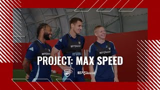 Who is the quickest Arsenal player Sterling Zinny amp Kiwior take on the Project Max Speed Challenge [upl. by Cyrill55]