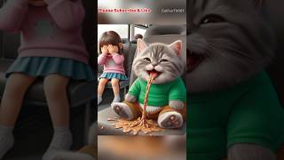 Cute Cat Vomiting 🤮 due to over diets cute cat funny cartoon ai story cutecat [upl. by Jillene]