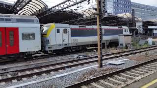 NMBSSNCB Class 18 HLE 18 no 1850 departing Brussels Midi Station on 290617 [upl. by Adolphus]