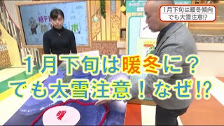 【１月下旬は暖冬に？でも大雪注意！なぜ⁉】防災ラボ（テレポートプラス１月１５日放送） [upl. by Mira]