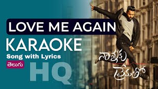 Love Me Again Karaoke Song with Lyrics from Nannaku Prematho Movie  Telugu Karaoke Songs [upl. by Mick]