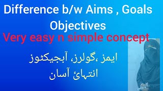 Difference bw Aims Goals amp ObjectivesDifference of goals and objectivessimple amp easy concept [upl. by Batruk]