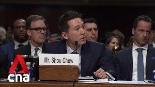 quotNo I’m Singaporeanquot TikTok CEO Chew Shou Zi responds to US Senator’s questions about China ties [upl. by Ayahsey374]