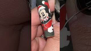 EXQUISITE Mickey and Minnie Christmas Nails ✨🎄😆 [upl. by Pangaro]