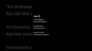 Kis se bhagte ho kyu raat bhar jagte holove shayari sadstatus shorts viralshort shayaristatus [upl. by Winni]