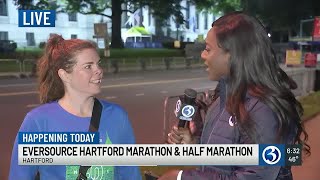 Runners gear up for the Hartford Marathon [upl. by Ytinirt]