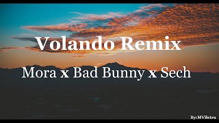 Volando Remix  Mora x Bad Bunny x Sech VideoLetra [upl. by Norse545]