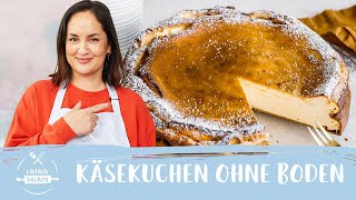 Käsekuchen ohne Boden 🥮 – fluffig und leicht 😋 mit Quark amp Pudding I Einfach Backen [upl. by Aikemal938]