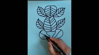 Leaves drawing step by step ganeshjidrawingleaves drawingkesebnaye [upl. by Ambrosine]