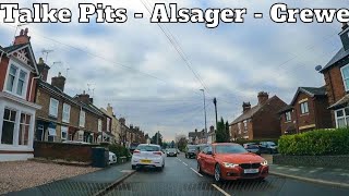 Driving TALKE PITS ALSAGER CREWE Staffordshire Cheshire ENGLAND Country Roads [upl. by Nyar]