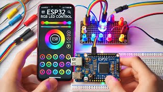 Control RGB LED with Mobile Phone Using ESP32 [upl. by Robbi739]