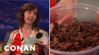 Kristen Schaal Ate Crickets For “Last Man On Earth”  CONAN on TBS [upl. by Nnaihs415]