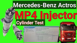 MP4 cylinder Test  Injection chak  MercedesBenz Actros Diagnosis Xentry MP4 Nozzle [upl. by Rori334]