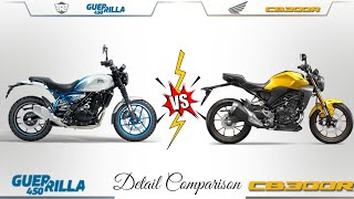 Royal enfield Guerrilla 450 🆚 Honda CB300R  Bike Informer [upl. by Anallise235]