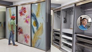 3 door sliding wardrobe  sliding wardrobe interior design  how to make sliding wardrobe [upl. by Oicaroh]