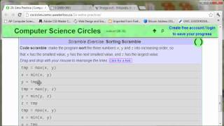 Computer Science Circles 2X  quotSorting Scramblequot [upl. by Mossman]