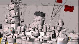 Battleship Yamato 3D Animation Camera Move OpenGL [upl. by Derr58]