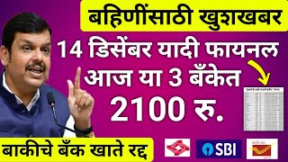 महिलां प्रचंड खुश आज या बँकेत 2100 रुपये येणार Ladaki Bahin yojanaladaki bahini yojana new update [upl. by Ahsinahs]