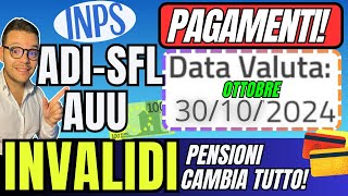 INPS PAGA🔴30 OTTOBRE👉ADI SFL AUU⚠️Riforma INVALIDI e PENSIONI💶BONUS MAMME [upl. by Koziarz]