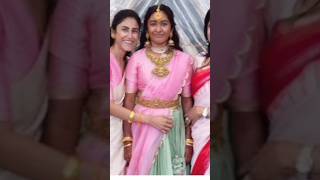 Alekhya Reddy Tarakratnas daughter Nishika reddy half saree ceremony pics Nandamuri family video [upl. by Malissia719]