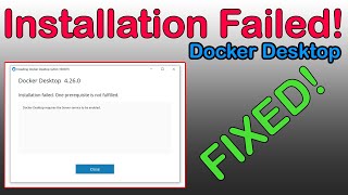 How to FIX quotDocker desktop requires the server service to be enabledquot  Docker desktop installation [upl. by Allimak991]