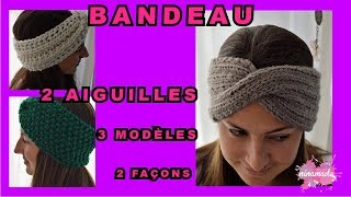 DIY Bandeau Avec Deux Aiguilles  Headband Knitting [upl. by Yraeg]