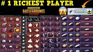 World NO1 RICHEST Player Of PUBG MOBILE  Pubg Mobile Best Ever Collection  RICHEST PLAYER IN PUBG [upl. by Jenelle]