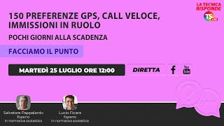 150 preferenze Gps call veloce immissioni in ruolo pochi giorni alla scadenza facciamo il punto [upl. by Busch140]