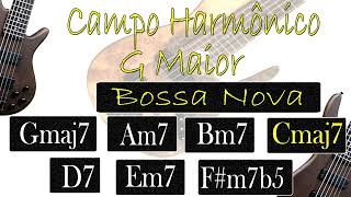 Campo Harmônico G Maior Bossa Nova 120bpm [upl. by Gaal703]