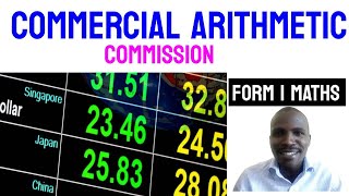 Commercial Arithmetic Form 1 Commission  Solving problems on commission [upl. by Herold265]