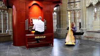 harpist Regina Ederveen and organist Paul Rosoman play Pastorale by Haendel on harp and organ [upl. by Bab187]