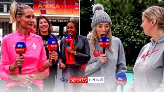 The FUNNIEST Moments from the Netball World Cup 😂  Dance moves singalongs and mic chomps 🎤 [upl. by Evante417]