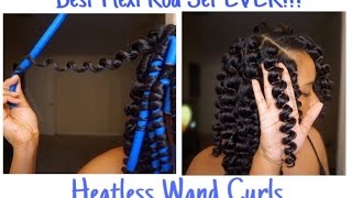 Natural Hair Flexi Rod Set l Heatless Wand Curls [upl. by Giacobo]