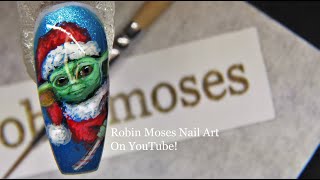 Baby Yoda Nails  Micro Portrait Painting  Mandalorian Nail Art [upl. by Yate534]