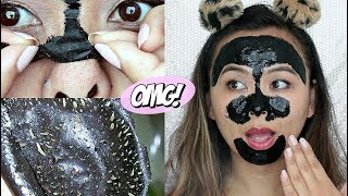 DIY Blackhead Peel Off Mask  Most Satisfying Extraction [upl. by Ahsinit]