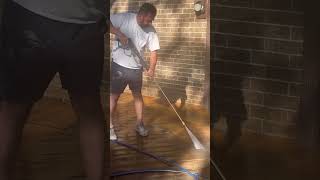 Power washing deck Oil based sealer deckcleaning powerwashing deckrepair pressurewashing [upl. by Birck]