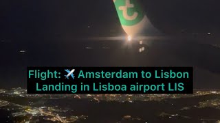 🇵🇹Lisbon PortugalAirplane Landing LIS Lisboa airport transavia boeing rawsound [upl. by Assin]