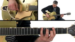 Rockabilly Rhythm Guitar Lesson  Minor Shuffle Performance  Jason Loughlin [upl. by Ahtiekahs]