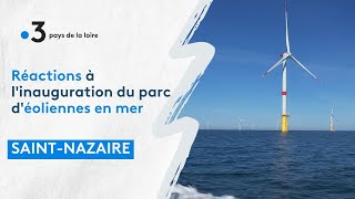 Parc éolien SaintNazaire  réactions des élus locaux à linauguration par Emmanuel Macron [upl. by Delaney]