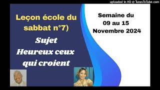 Leçon école du sabbat jeudi 14 Novembre 2024 [upl. by Shiau]