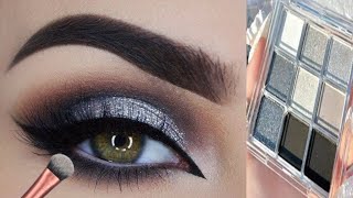 Silver Grey Eye Makeup Tutorial for Brown Eyes  grey color eyes makeup [upl. by Alyahsal409]